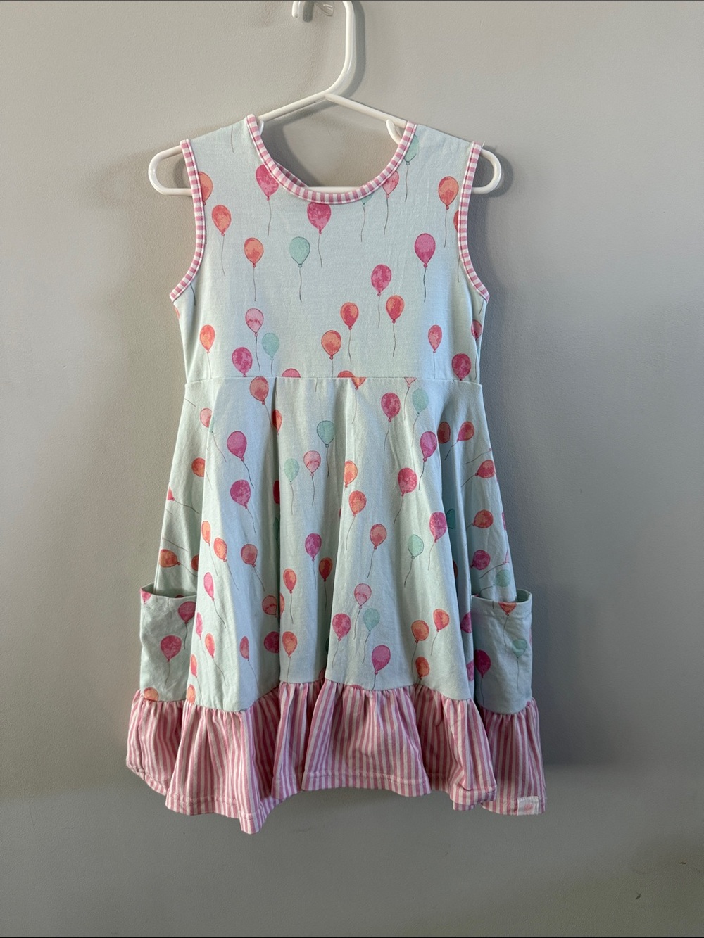 SweetHoney Mint Dress with Pink & Coral Balloon Print